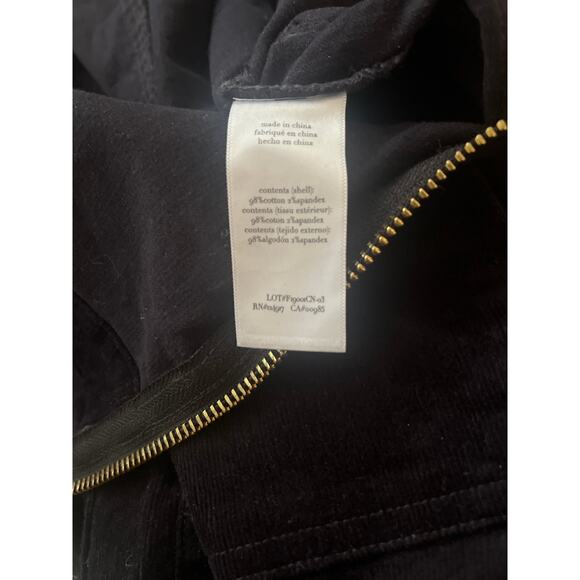 We Wore What 70's Corduroy Jumpsuit Puff Sleeves Gold Zipper in Black Small - Picture 10 of 10